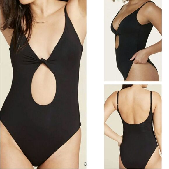 Andie Swim Black Santorini Keyhole Knot One Piece Swimsuit Sz M NWT - Picture 13 of 15